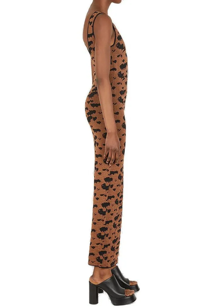 Nanushka Animal Printed Scoop Neck Midi Dress