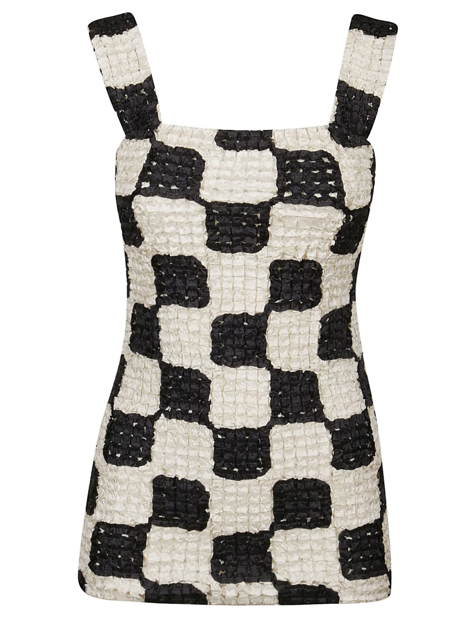 Nanushka Checked Square Neck Top