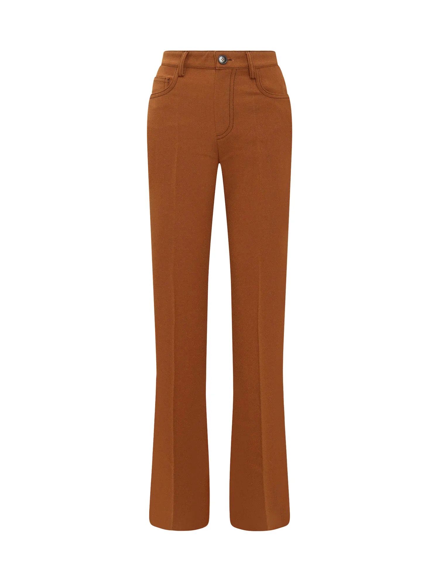 Nanushka Contrast-Stitched Straight-Leg Pants