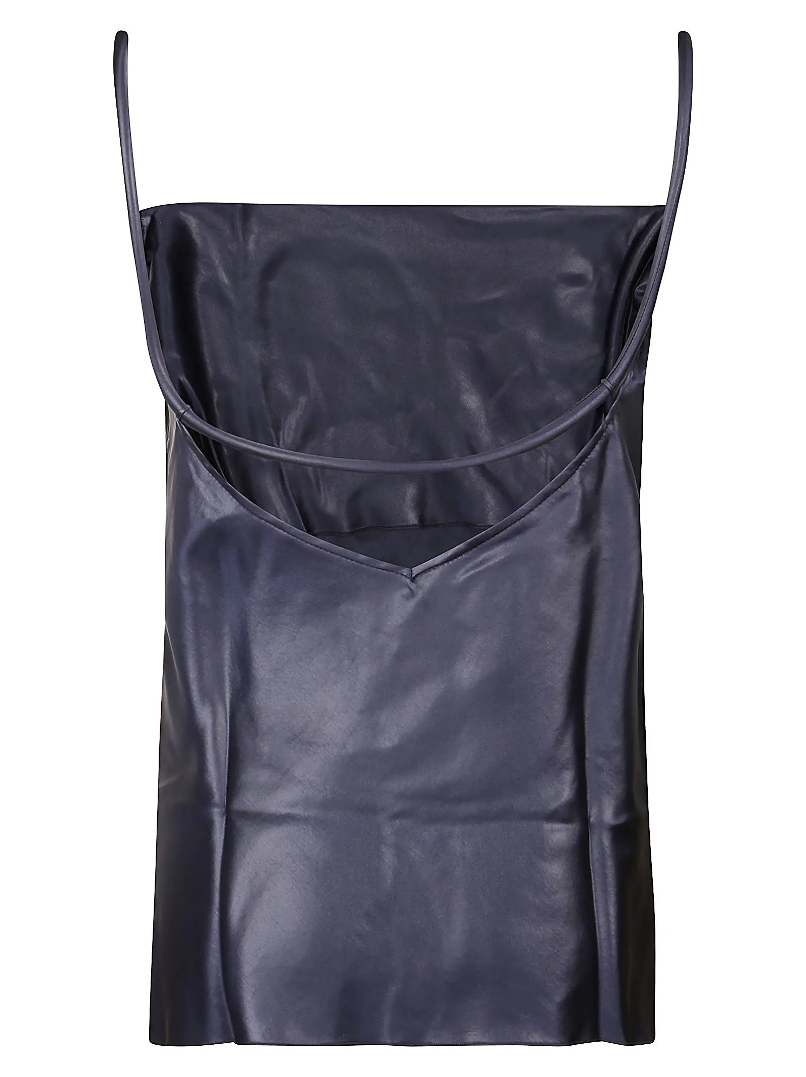 Nanushka Faux Leather Spaghetti Strap Backless Top