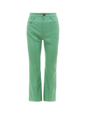 Nanushka Logo Patch Faux Leather Pants