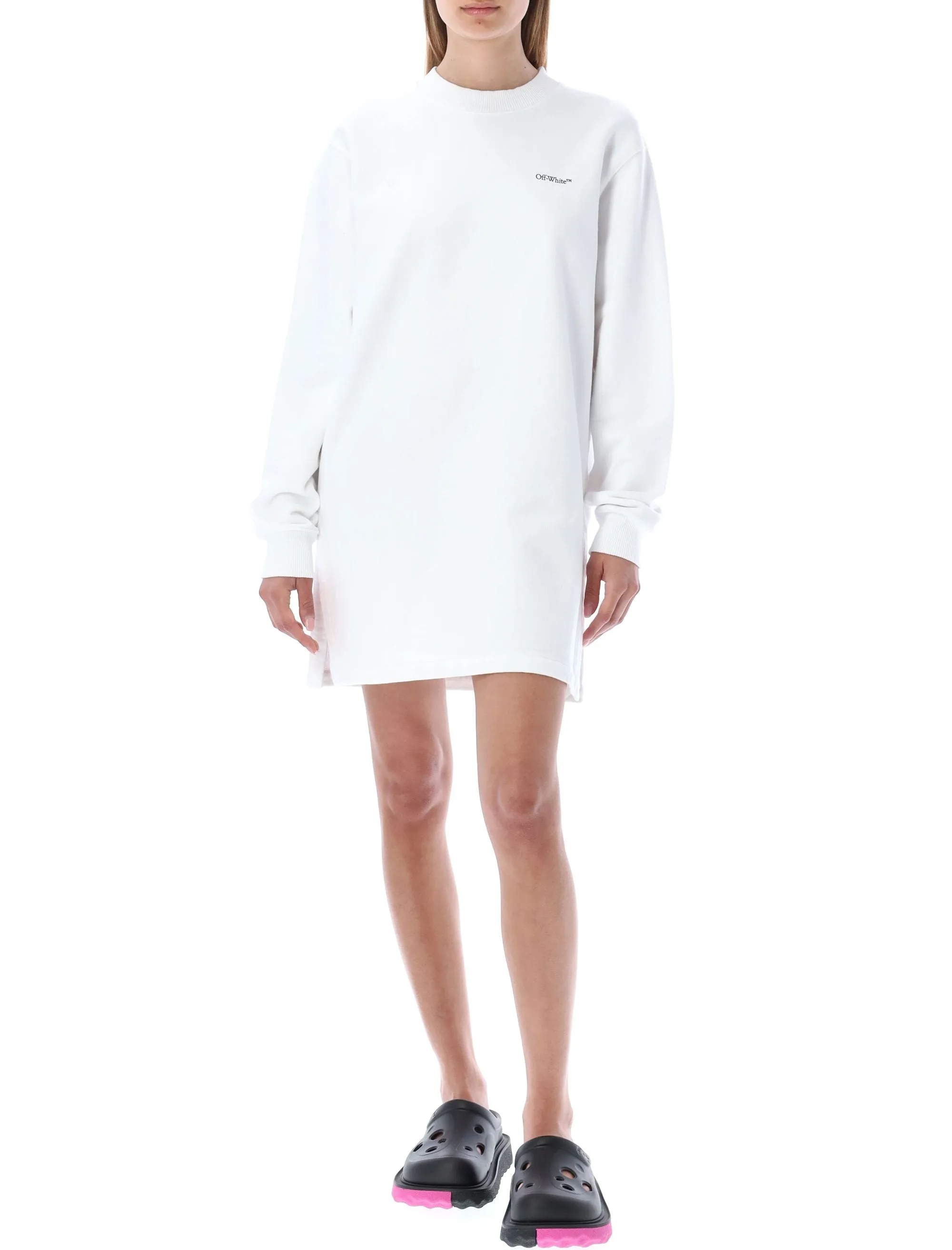 Off-White Arrow Printed Long-Sleeved Mini Dress