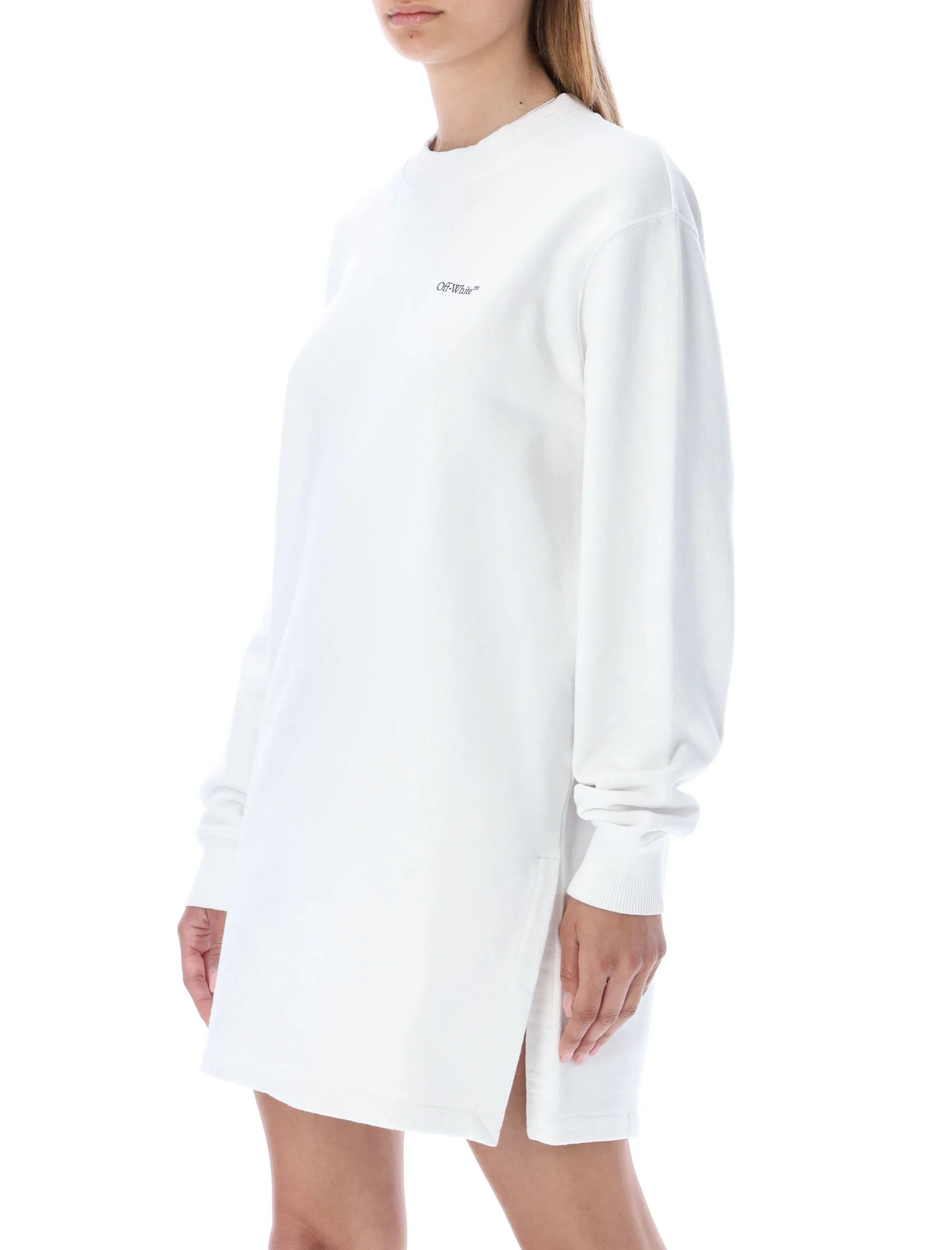 Off-White Arrow Printed Long-Sleeved Mini Dress