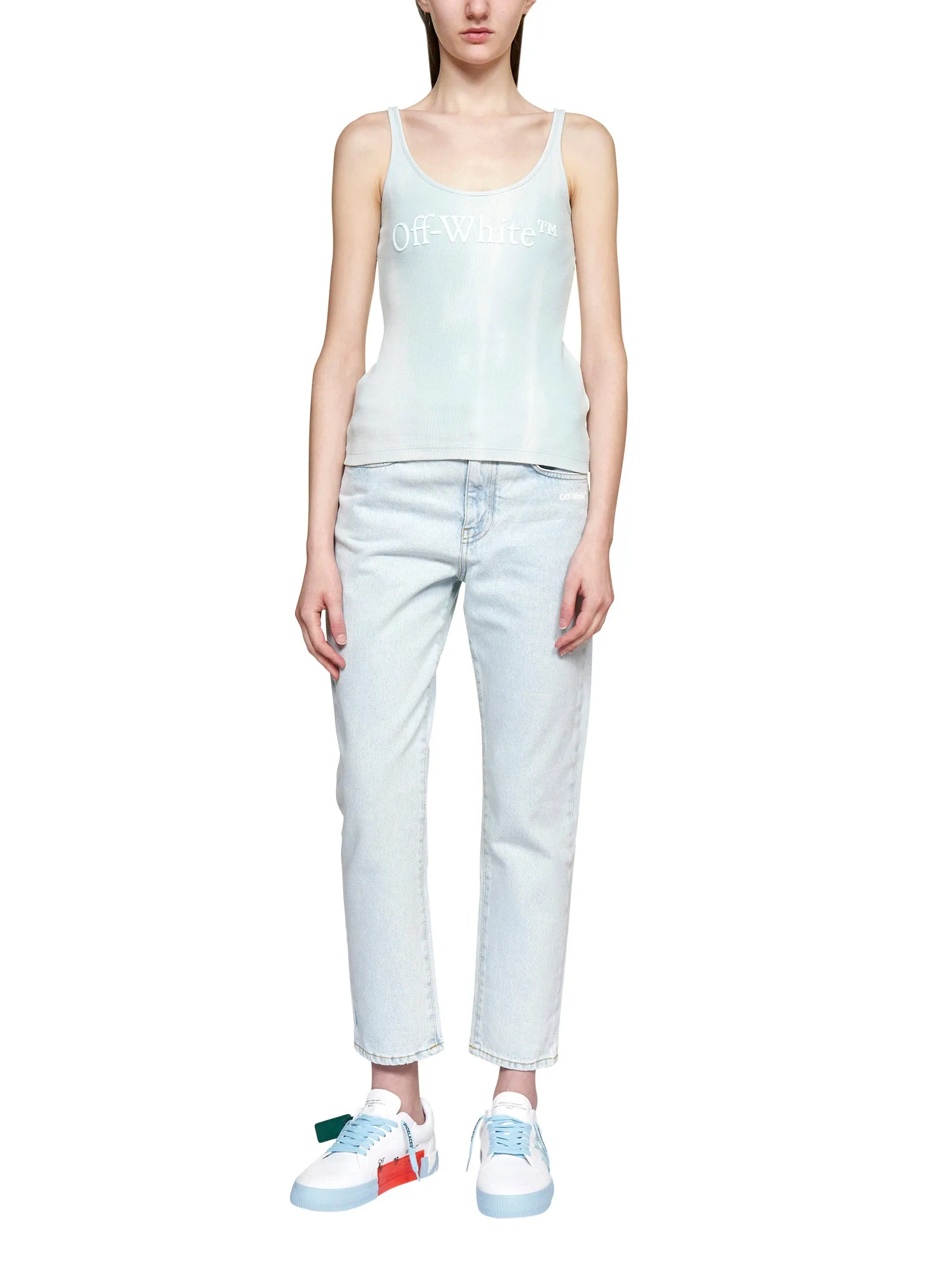 Off-White Logo-Printed Straight Hem Tank Top