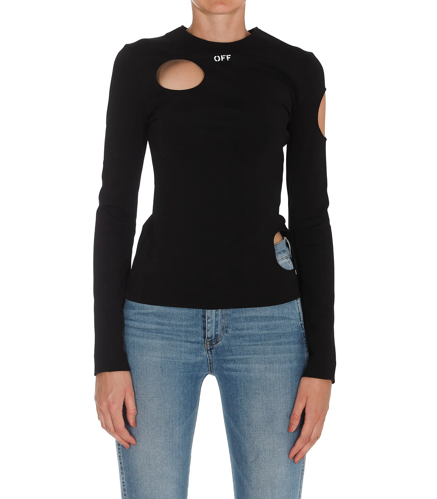 Off-White Meteor Logo-Print Cut-Out Top