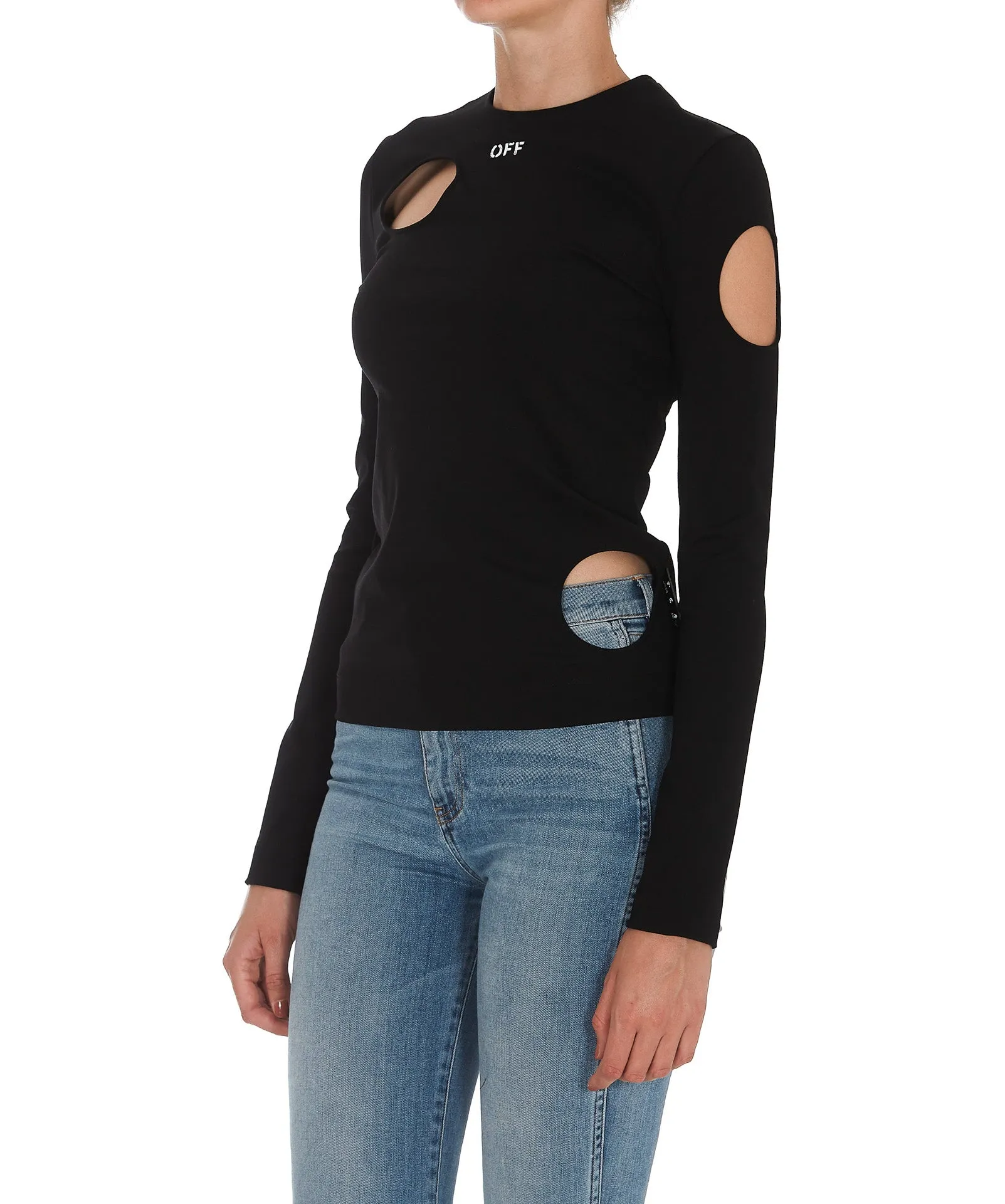 Off-White Meteor Logo-Print Cut-Out Top