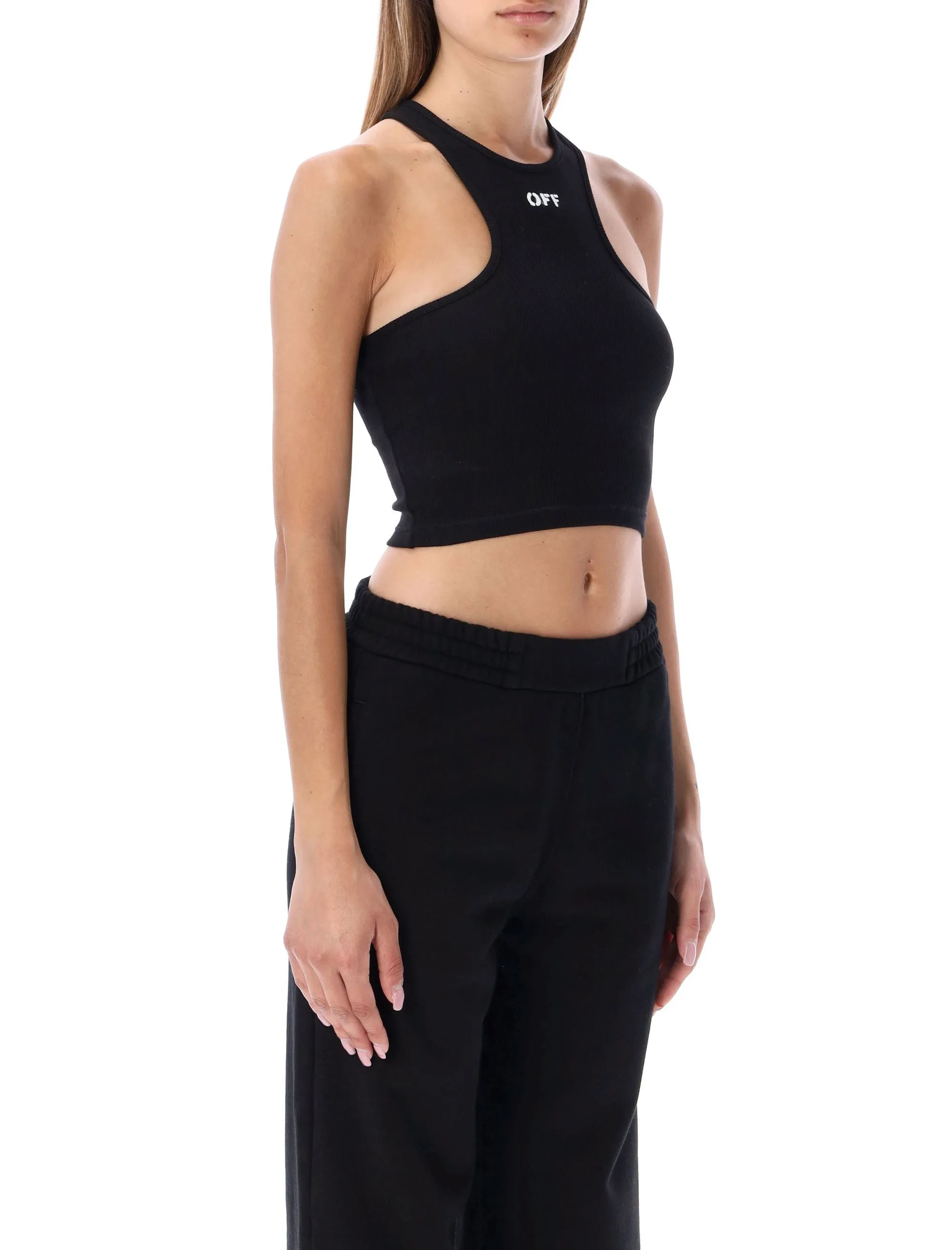 Off-White Off-Stamp Logo Printed Cropped Top