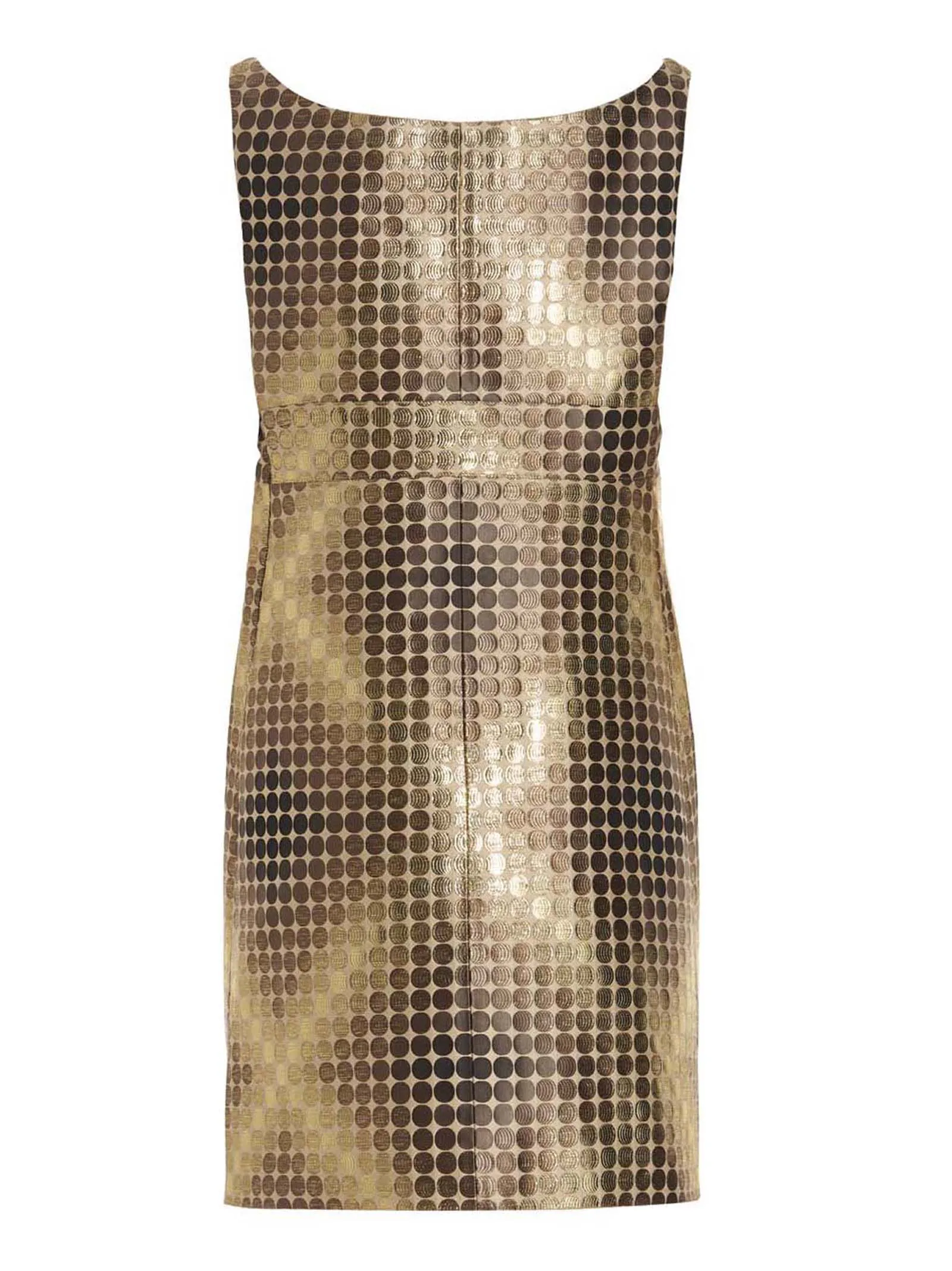 Paco Rabanne Allover Polka Dot V-Neck Mini Dress