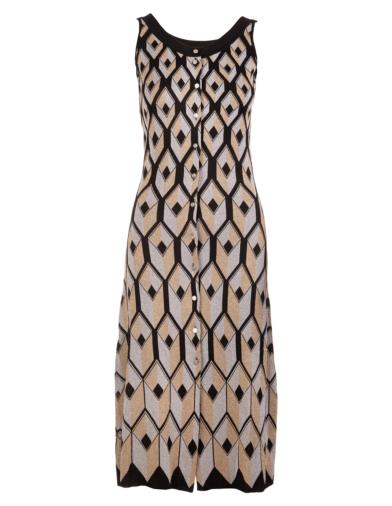 Paco Rabanne Button-Up Sleeveless Midi Dress