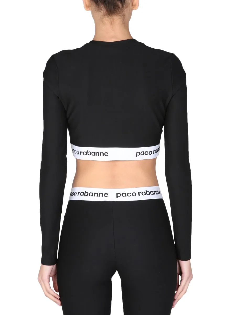 Paco Rabanne Logo Band Cropped Top