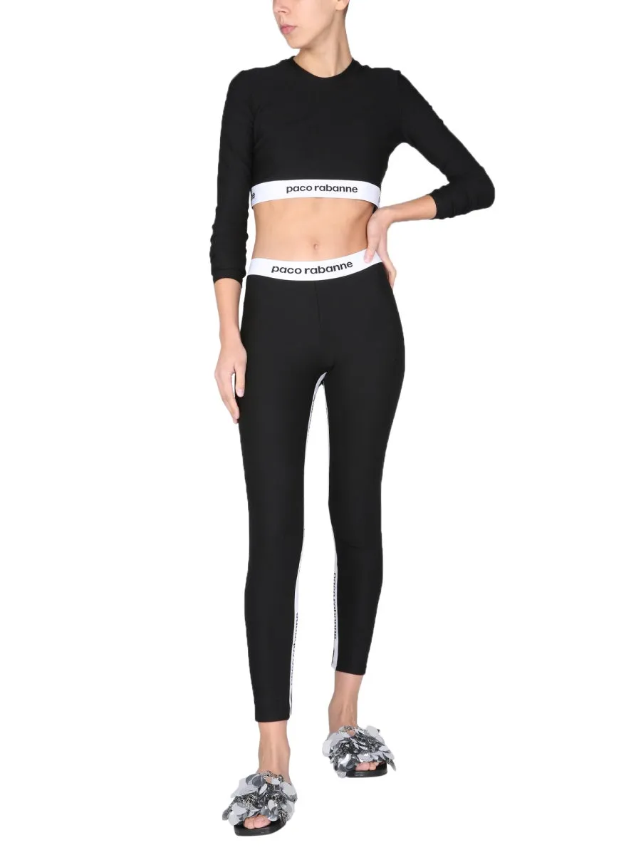 Paco Rabanne Logo Band Cropped Top