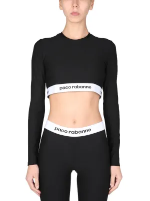 Paco Rabanne Logo Band Cropped Top