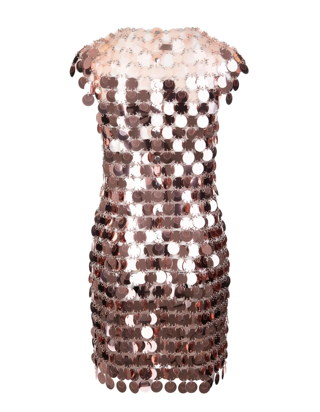 Paco Rabanne Metallic Discs Embellished Mini Dress