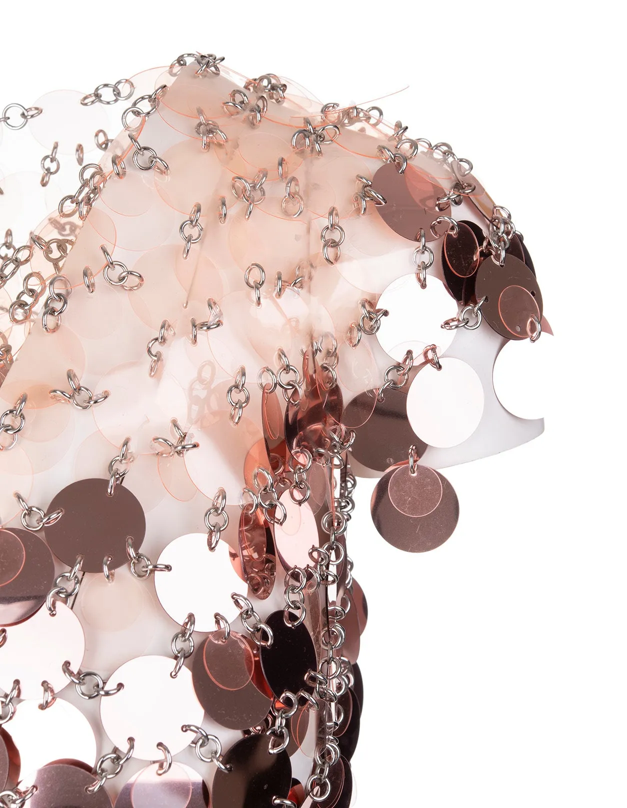Paco Rabanne Metallic Discs Embellished Mini Dress