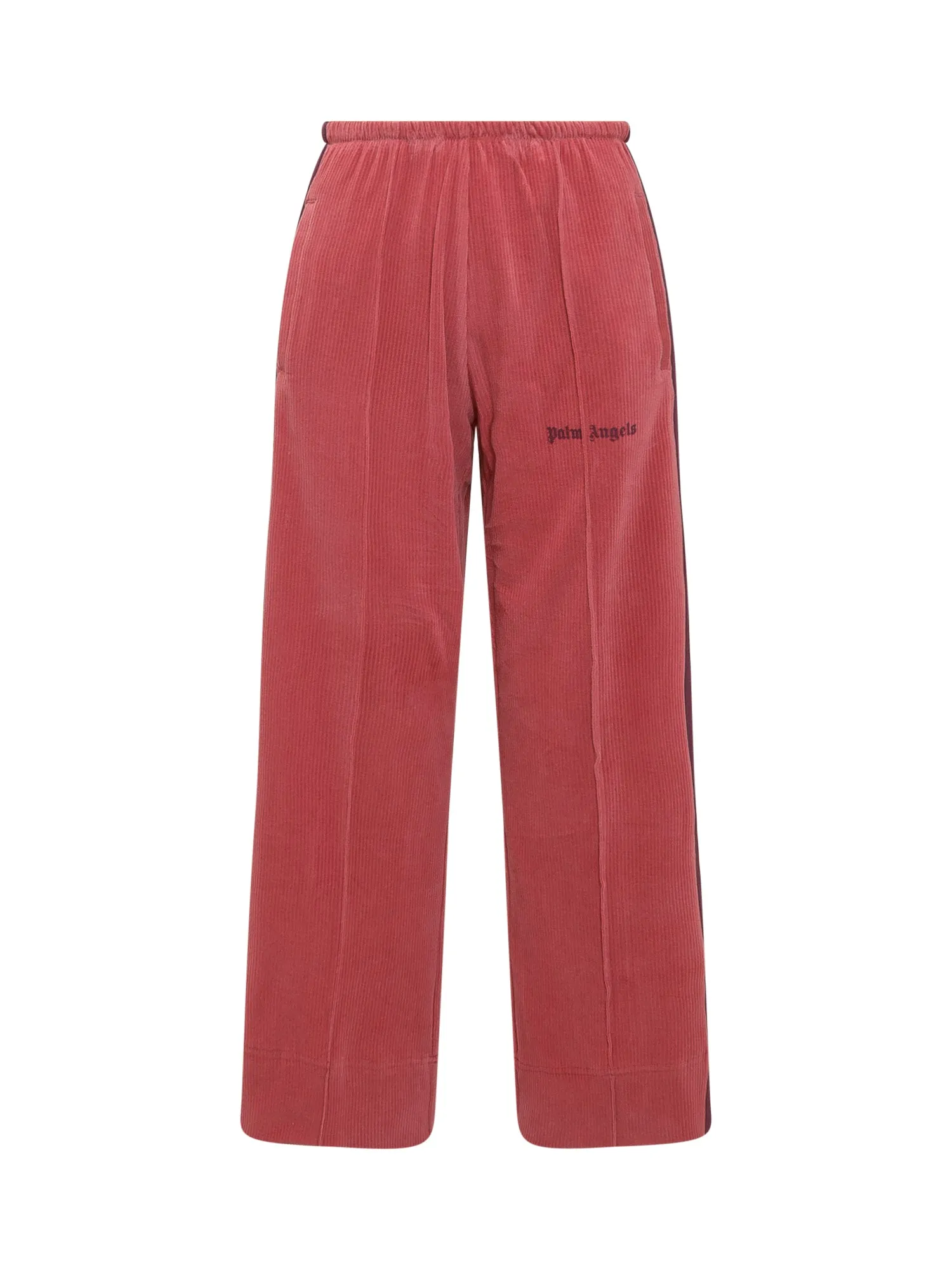 Palm Angels Logo Detail Cropped Velvet Pants