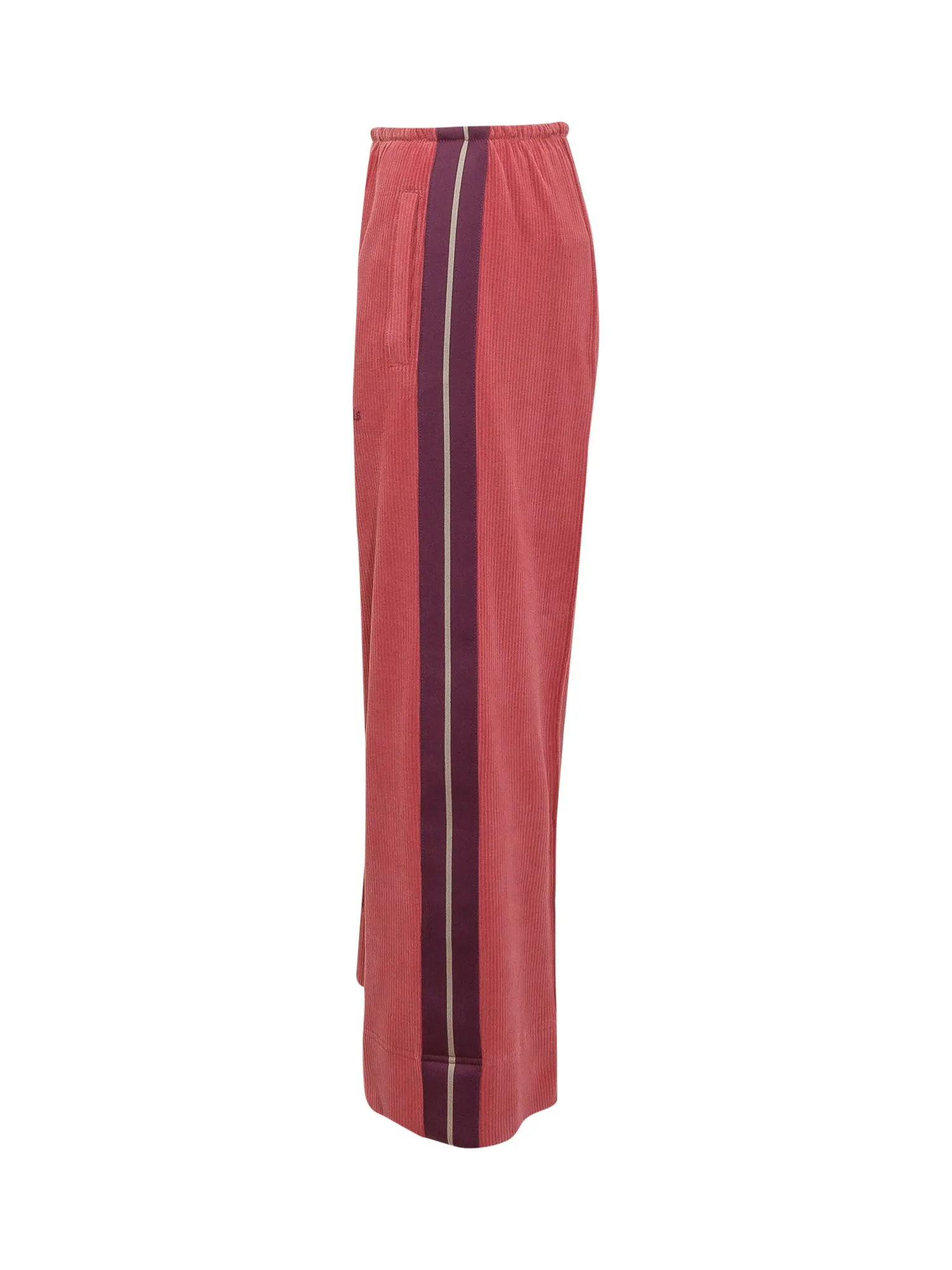 Palm Angels Logo Detail Cropped Velvet Pants