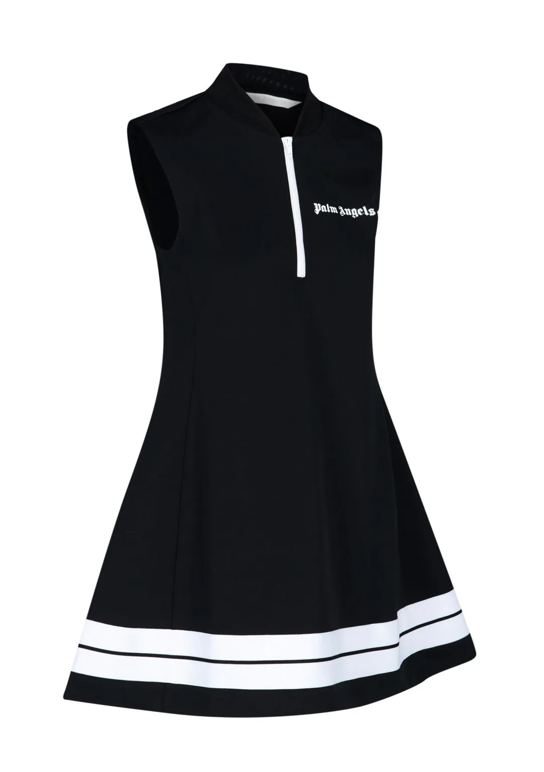 Palm Angels Zip-Up V-Neck Mini Dress
