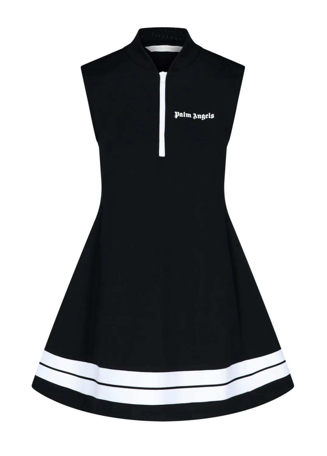 Palm Angels Zip-Up V-Neck Mini Dress