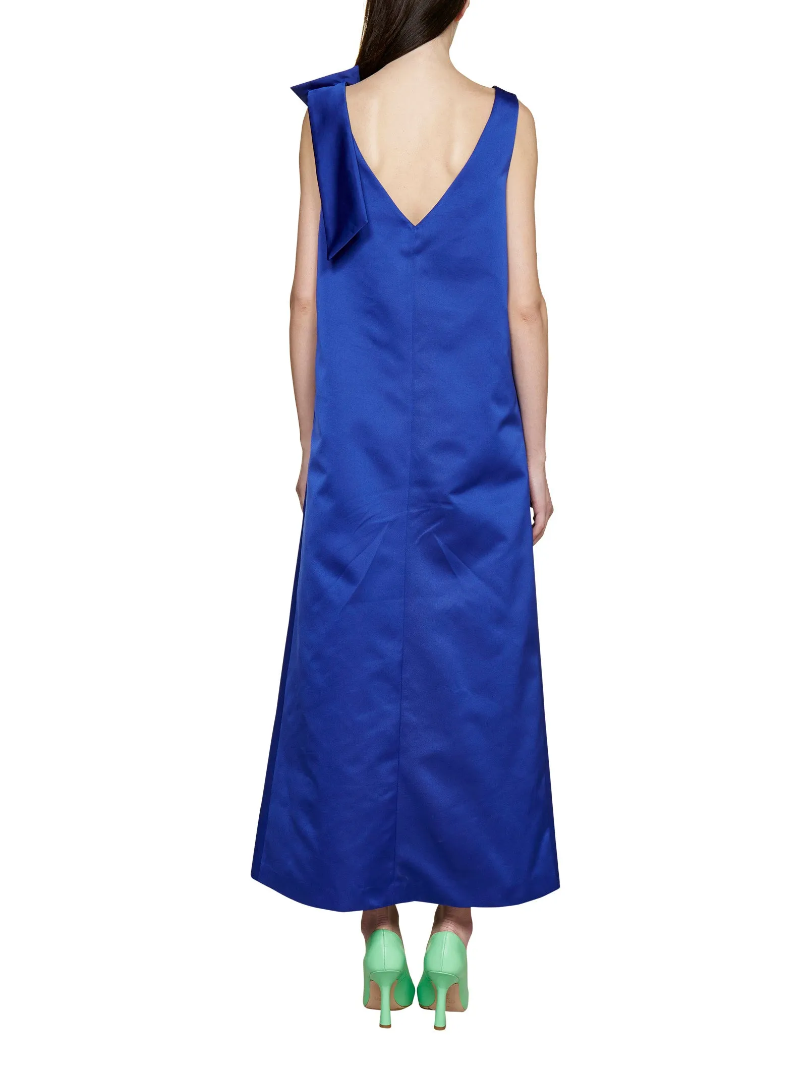 P.A.R.O.S.H. Bow-Detailed V-Neck Maxi Dress