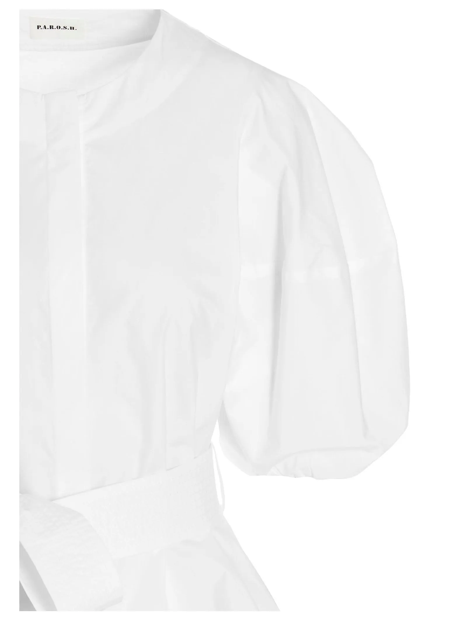 P.A.R.O.S.H. Tie-Waist Puff-Sleeved Top