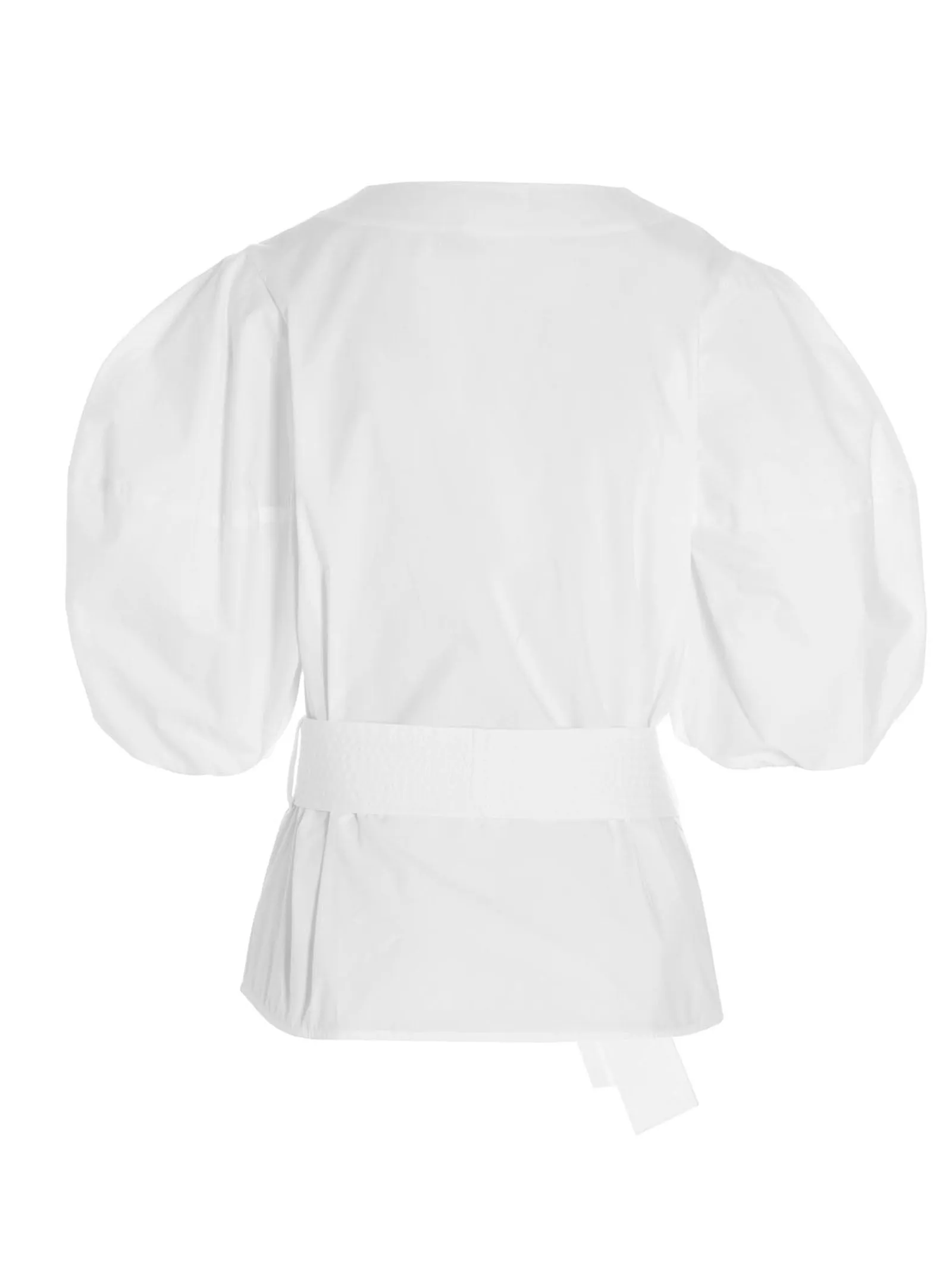 P.A.R.O.S.H. Tie-Waist Puff-Sleeved Top