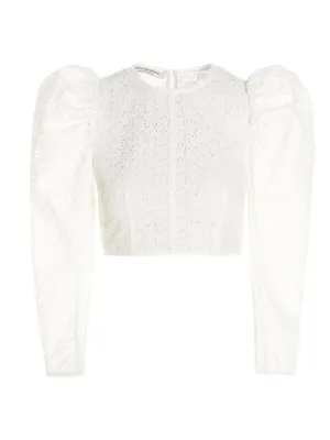 Philosophy Di Lorenzo Serafini Eyelet Off Shoulder Cropped Top