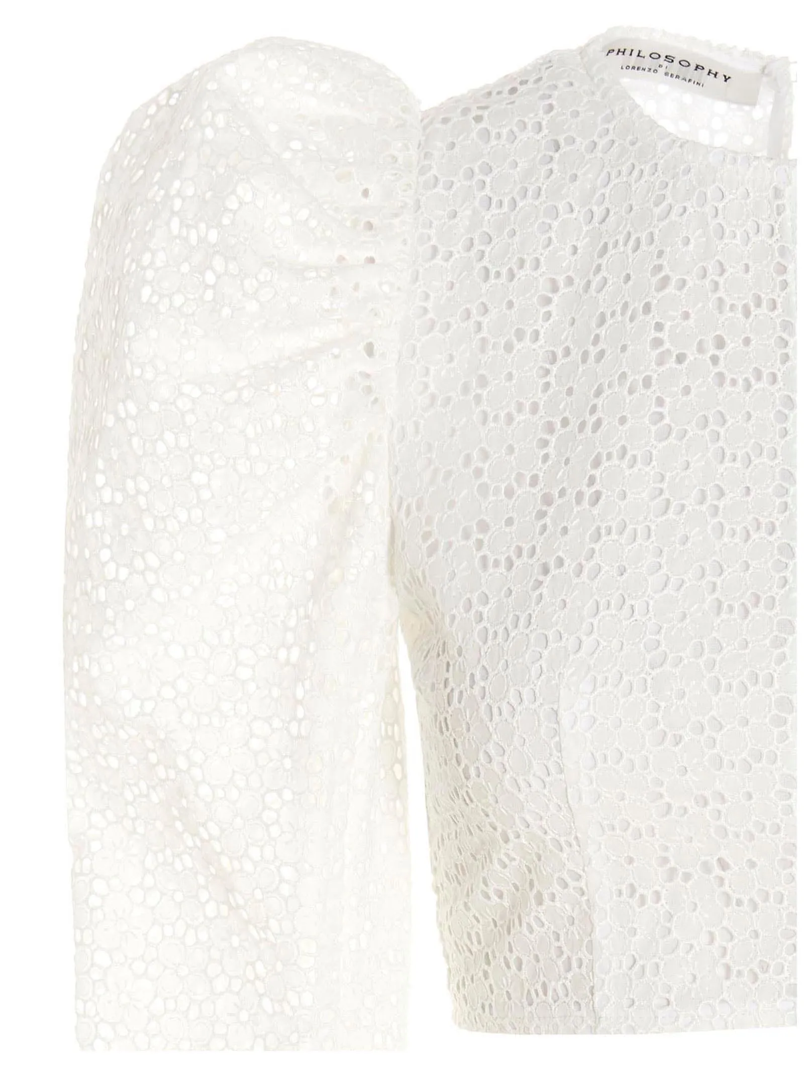 Philosophy Di Lorenzo Serafini Eyelet Off Shoulder Cropped Top