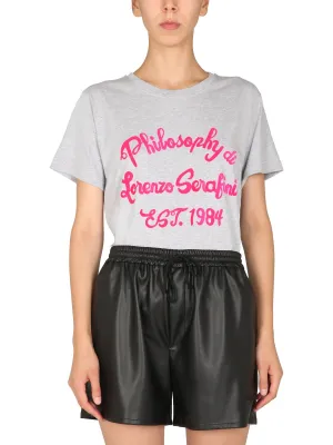 Philosophy Di Lorenzo Serafini Floral Logo Print T-Shirt