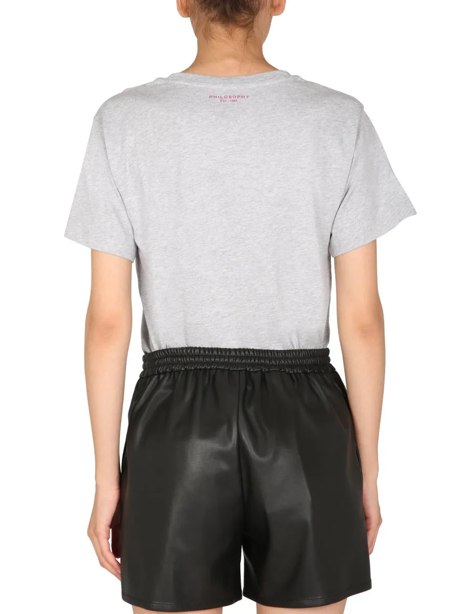 Philosophy Di Lorenzo Serafini Floral Logo Print T-Shirt