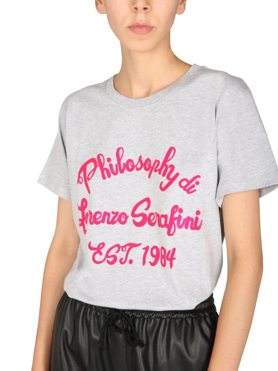 Philosophy Di Lorenzo Serafini Floral Logo Print T-Shirt