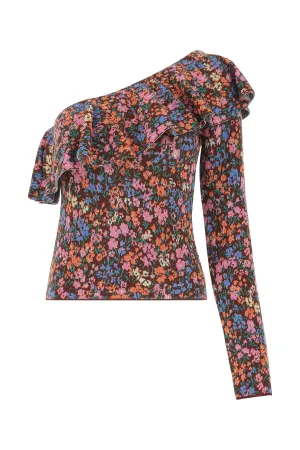 Philosophy Di Lorenzo Serafini Floral Printed One-Shoulder Top