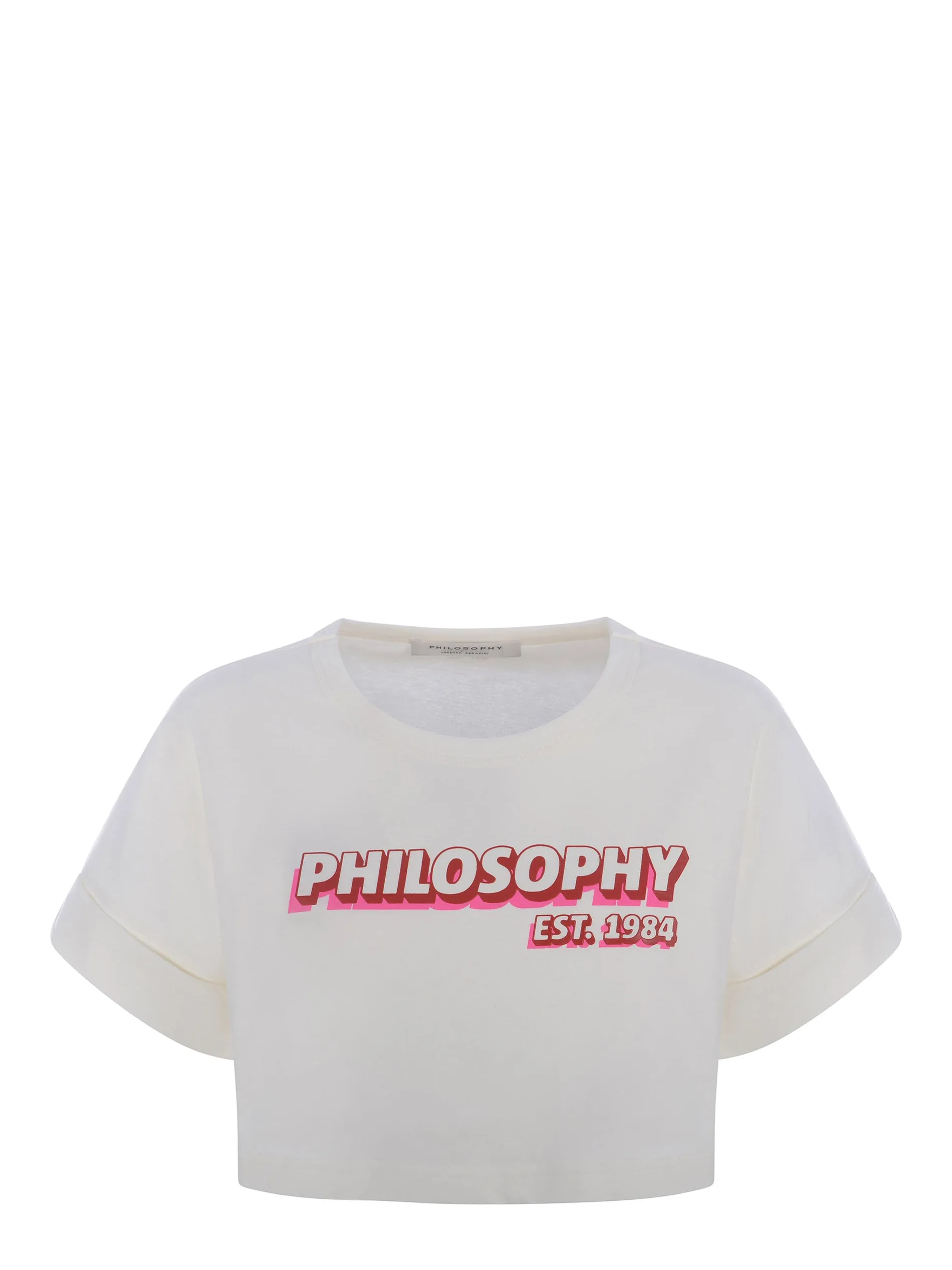 Philosophy Di Lorenzo Serafini Logo Printed Cropped T-Shirt