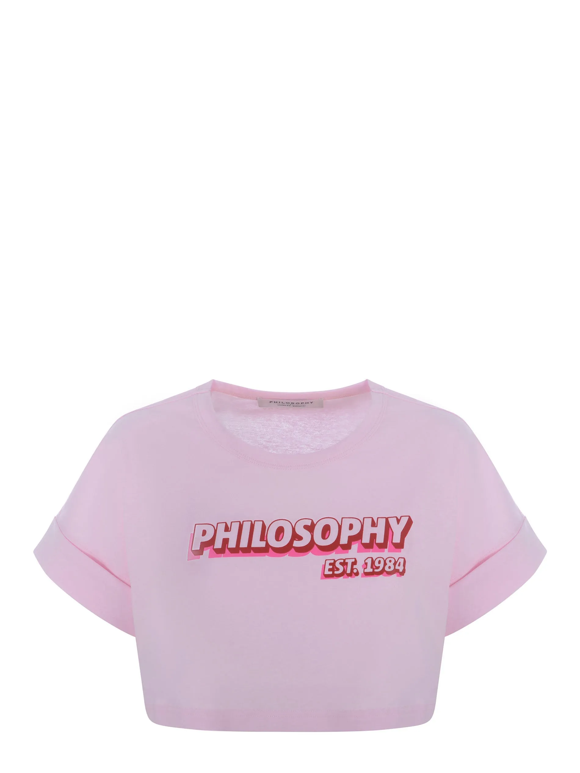 Philosophy Di Lorenzo Serafini Logo Printed Cropped T-Shirt
