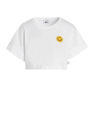 Philosophy Di Lorenzo Serafini X Smiley Embroidered Cropped T-Shirt