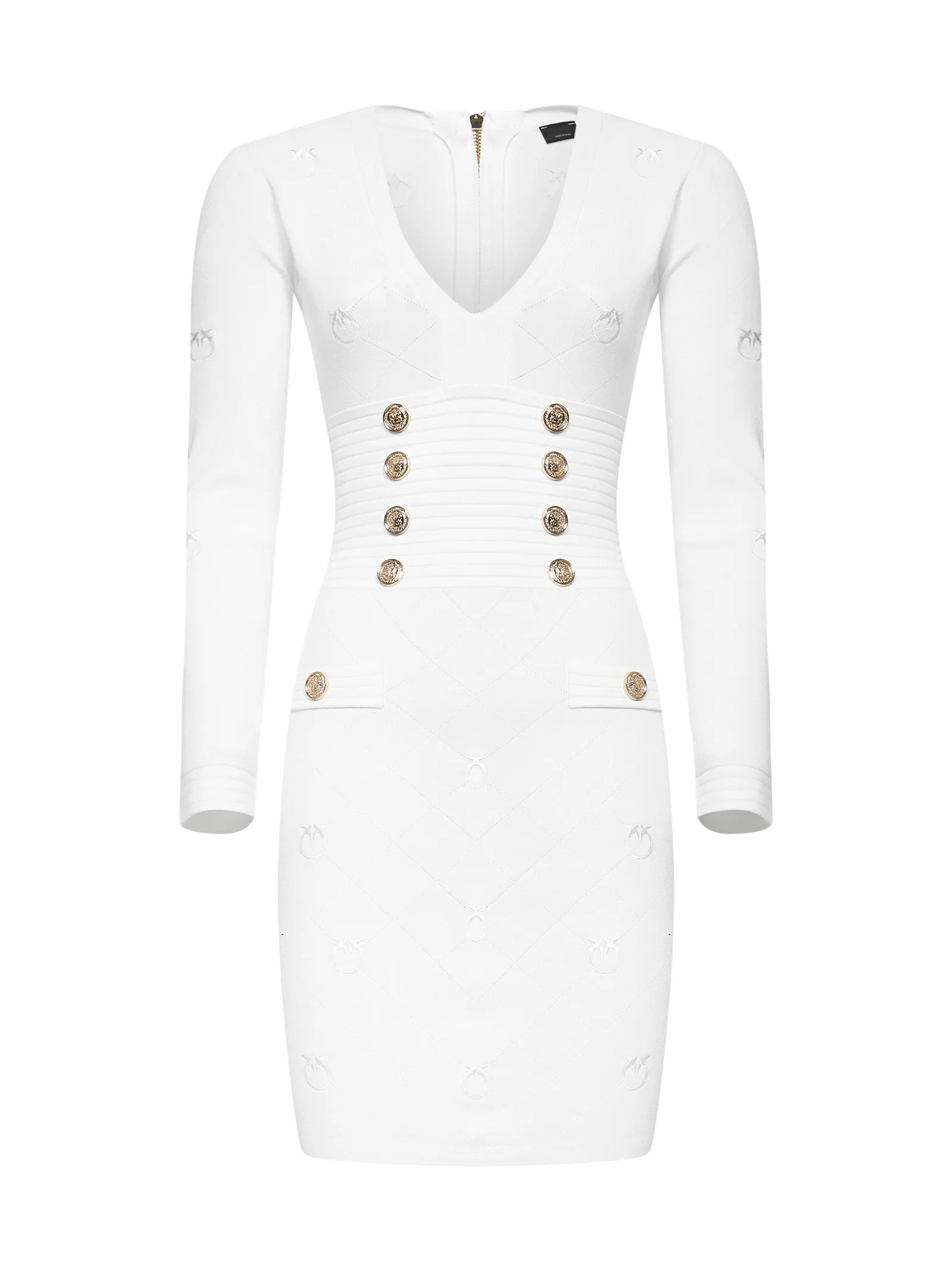 Pinko Buttoned V-Neck Mini Skirt