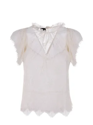 Pinko Floral Patterned Sleeveless Lace Top