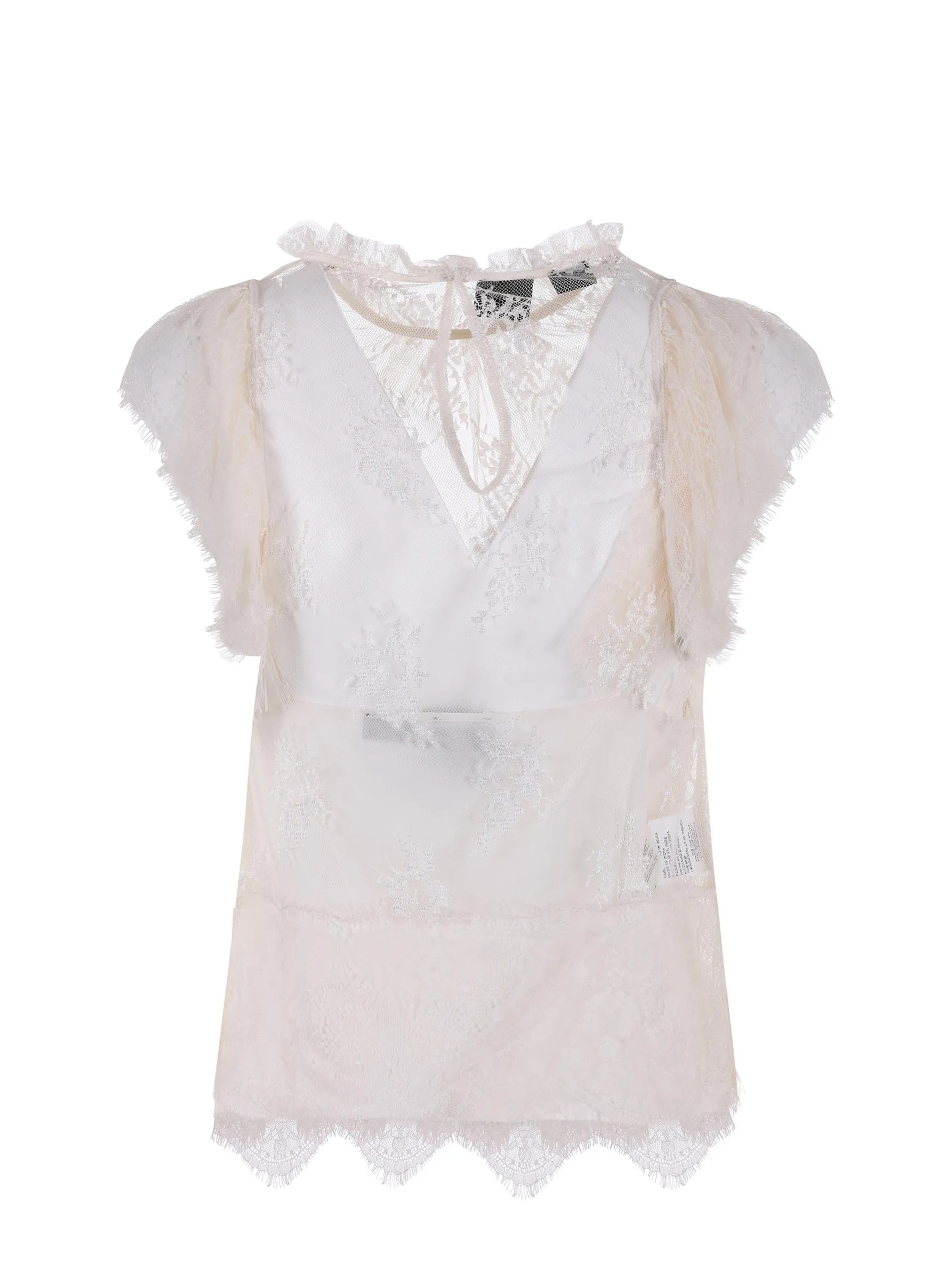 Pinko Floral Patterned Sleeveless Lace Top