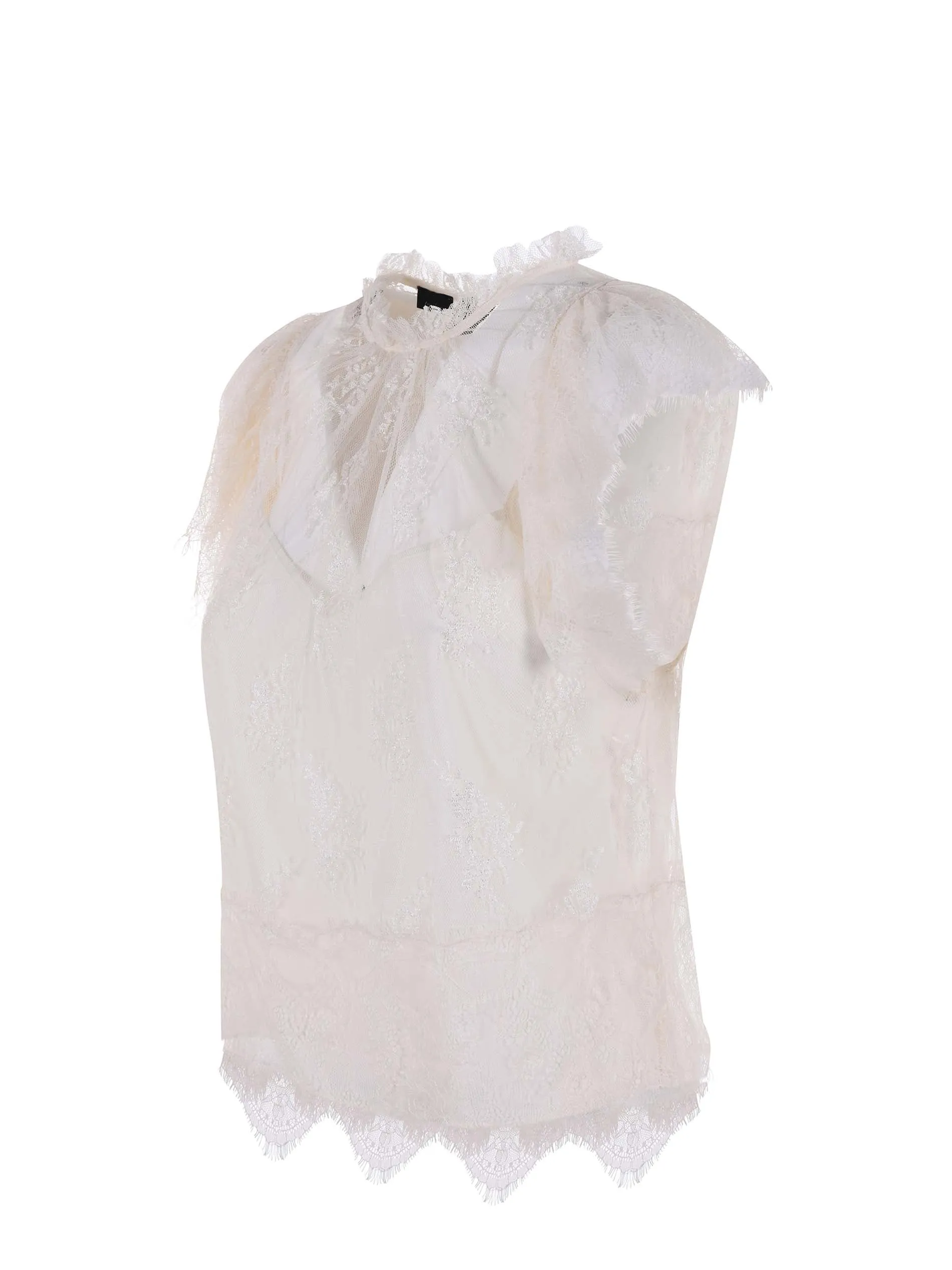 Pinko Floral Patterned Sleeveless Lace Top