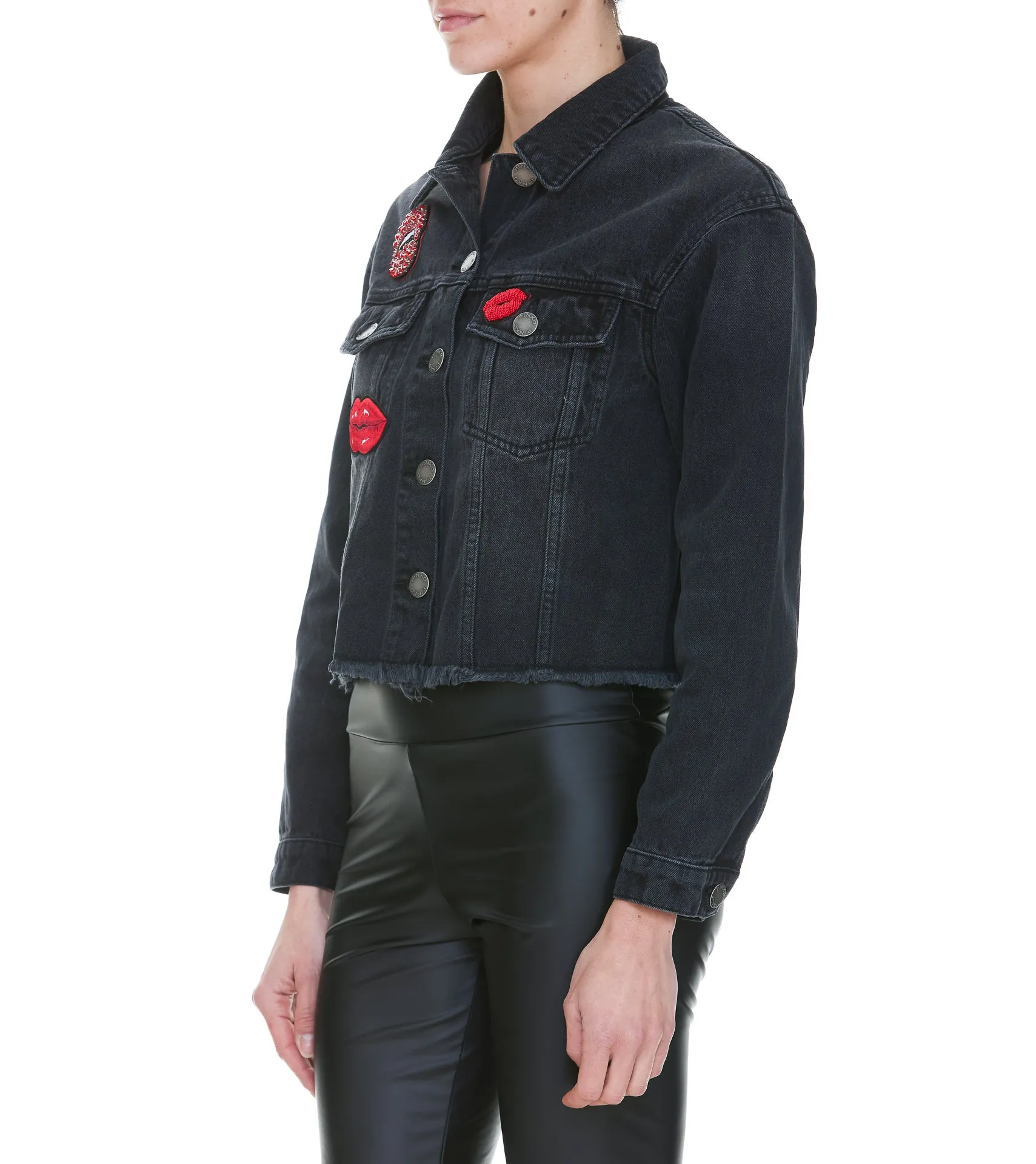 Pinko Frayed Edge Buttoned Jacket