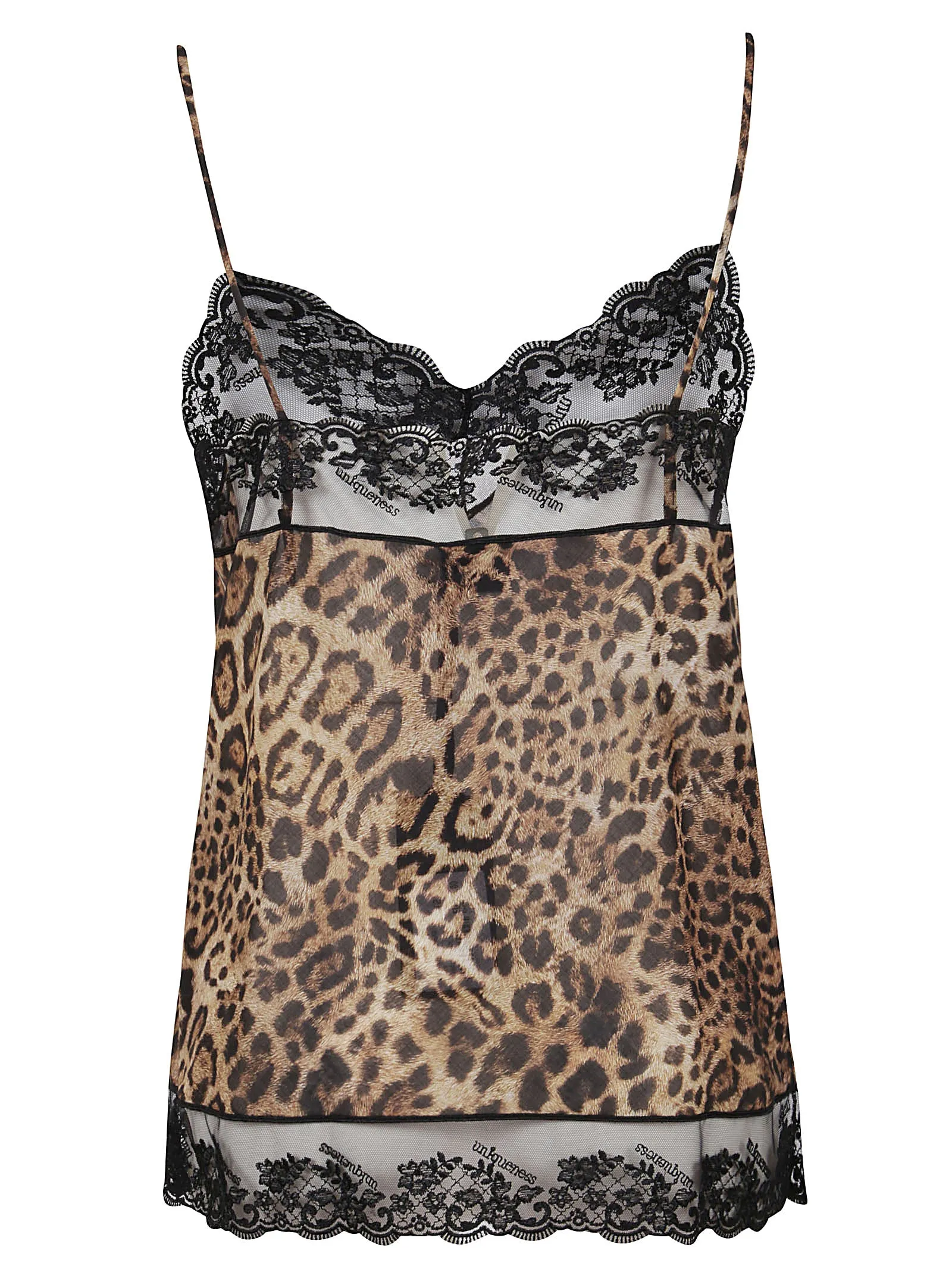 Pinko Lace-Detailed Leopard-Printed Camisole Top
