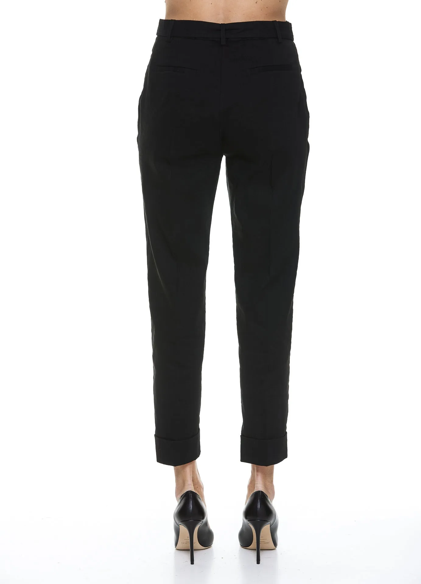 Pinko Logo Buckle Straight Leg Pants