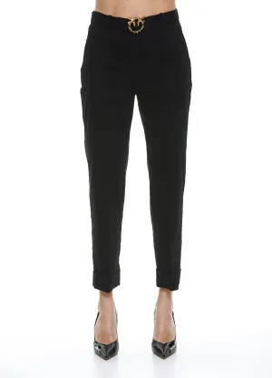 Pinko Logo Buckle Straight Leg Pants