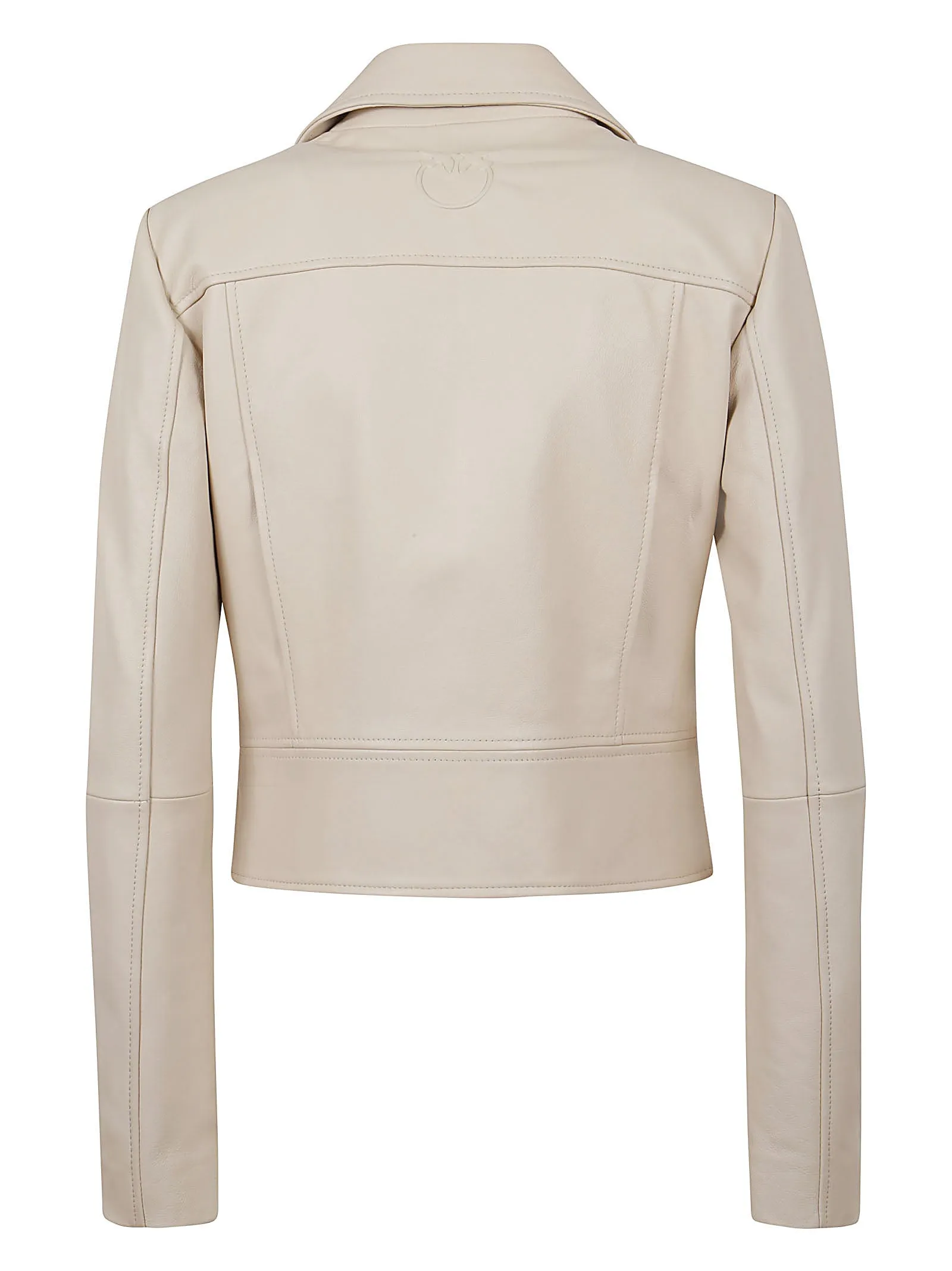 Pinko Logo Embossed Zipped Biker Jacket