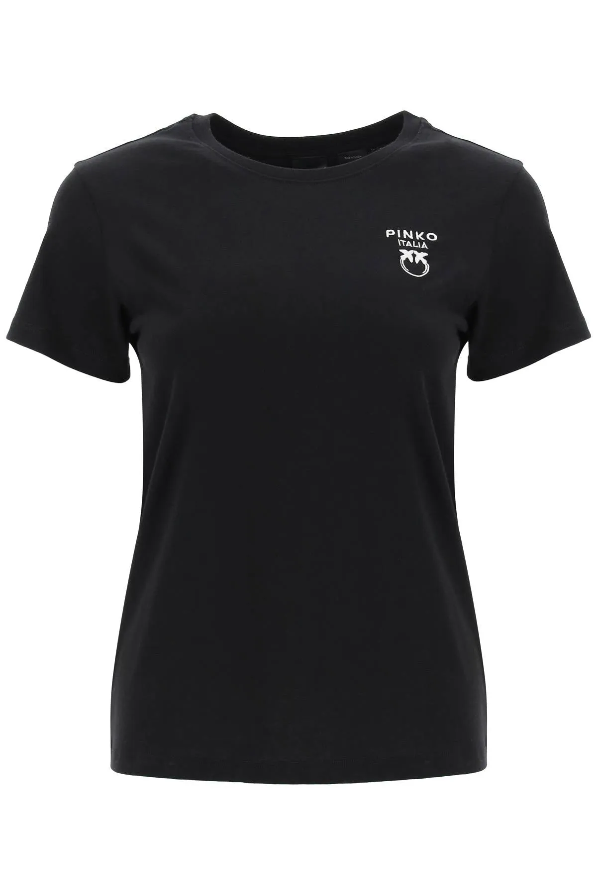 Pinko Love Birds Embroidered Crewneck T-Shirt