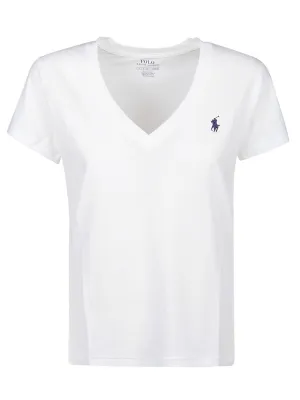 Polo Ralph Lauren Logo Embroidered V-Neck T-Shirt