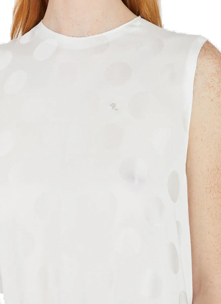 Raf Simons Polka Dot Print Sleeveless Midi Dress