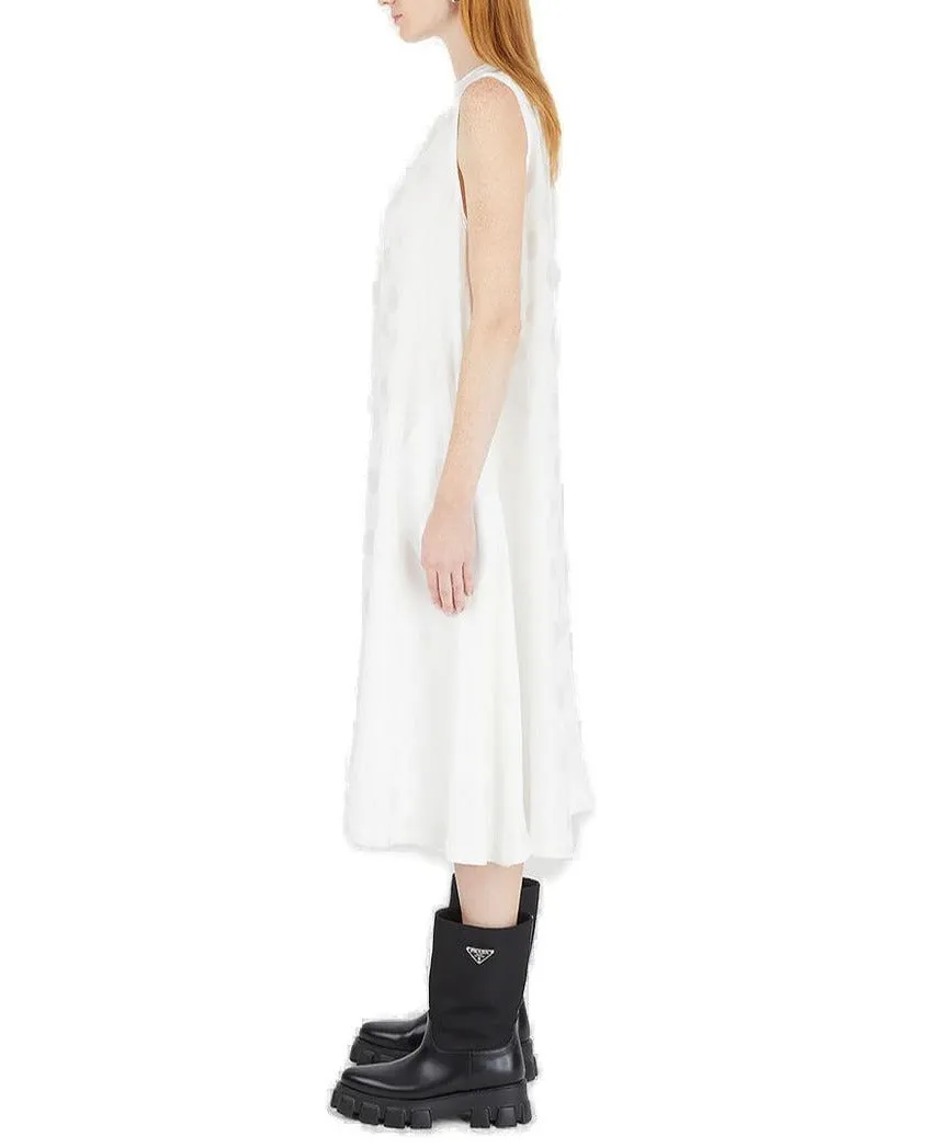 Raf Simons Polka Dot Print Sleeveless Midi Dress