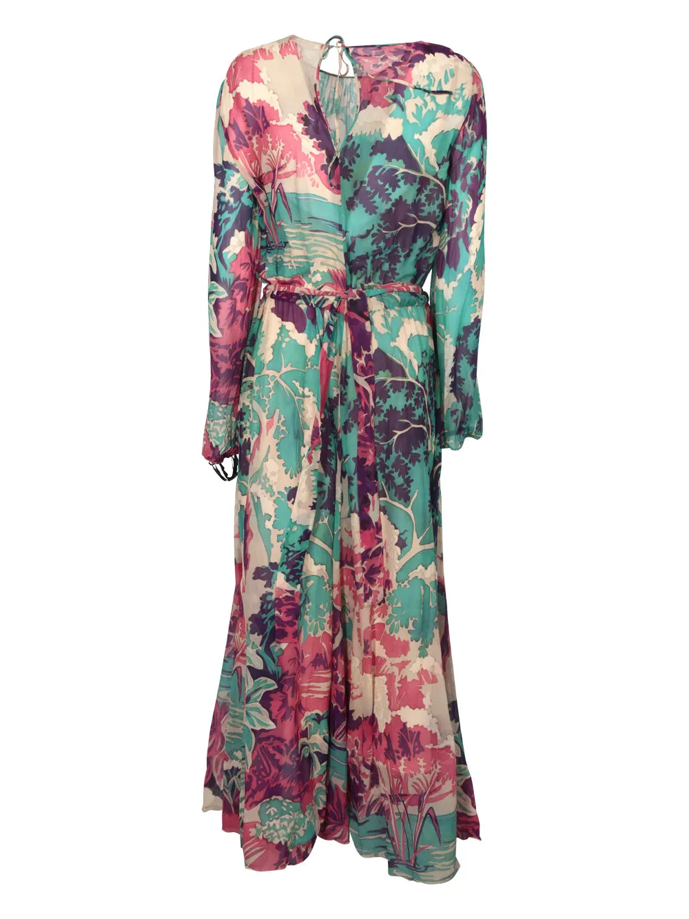 REDValentino Abstract Printed Round-Neck Midi Dress