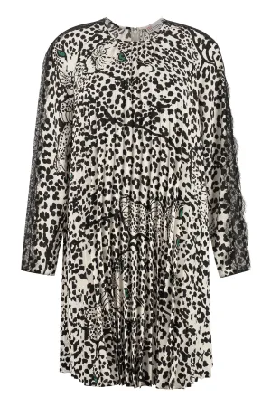 REDValentino Animal Print Pleated Dress