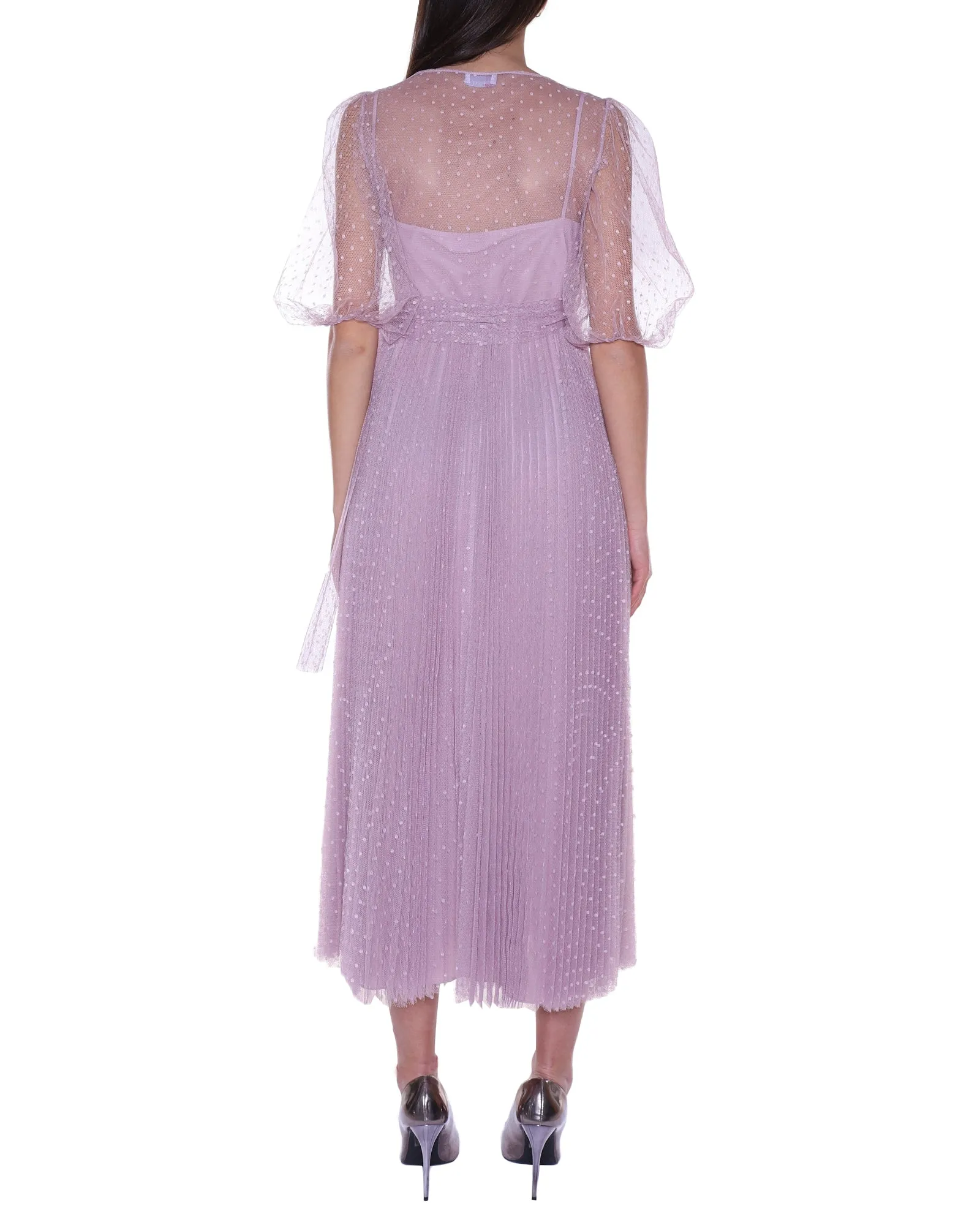 REDValentino Bow Detailed V-Neck Midi Dress